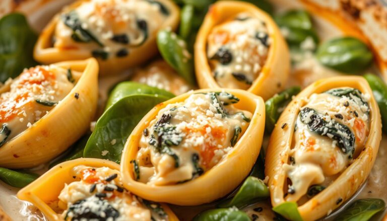 chicken and spinach stuffed shells